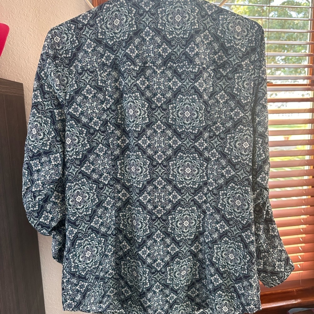 Michael Kors Blue Patterned Blouse - Picture 4 of 12